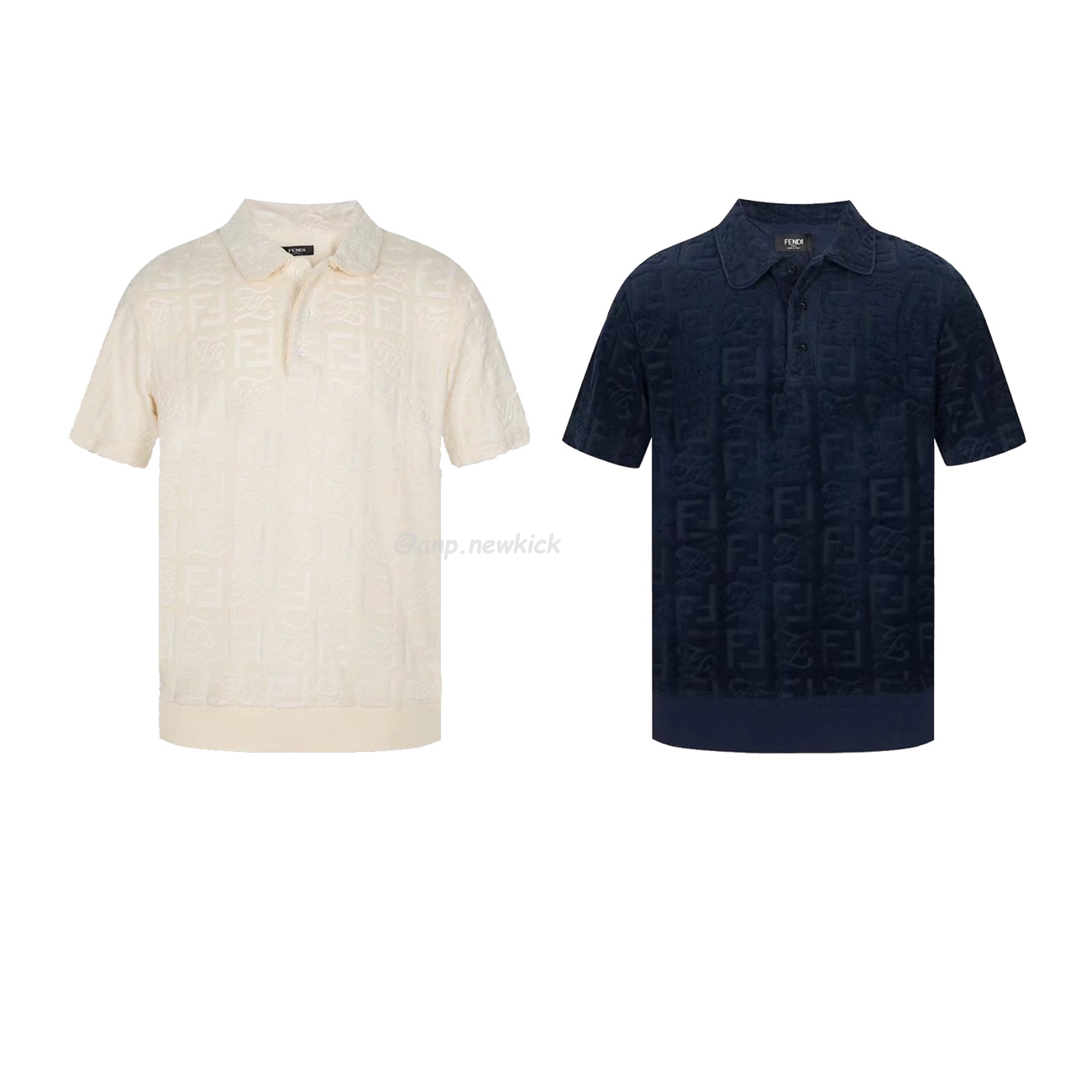 Fendi Reverse Collar Polo Shirt White Black Fw22 (1) - www.newkick.vip